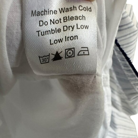 Tuckernuck Women Grosgrain Trim Oxford Stripe Bouvier Mini Dress Sz Small Preppy - Picture 7 of 11